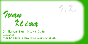 ivan klima business card