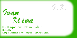 ivan klima business card